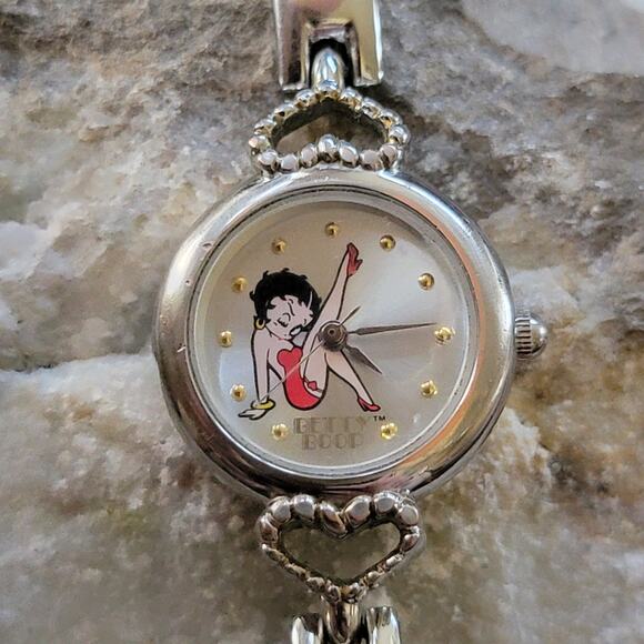 Betty Boop Silver Watch by Valdawn 2002 Heart Link Band Retro Collectible Gift main image 7